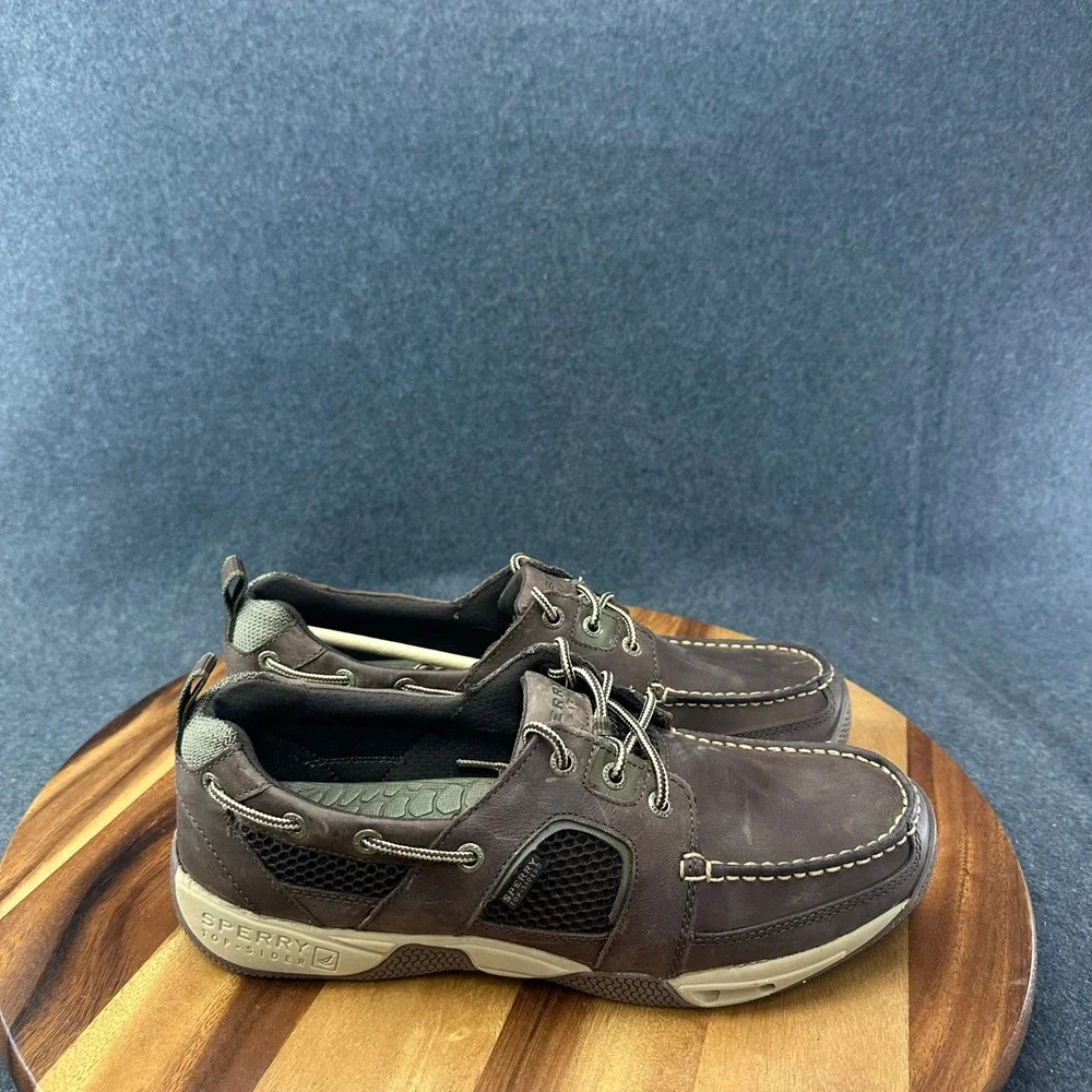 Sperry Top-Sider Seakite Sport Moc Mens 11M Brown Leather Boat Shoes STS10004